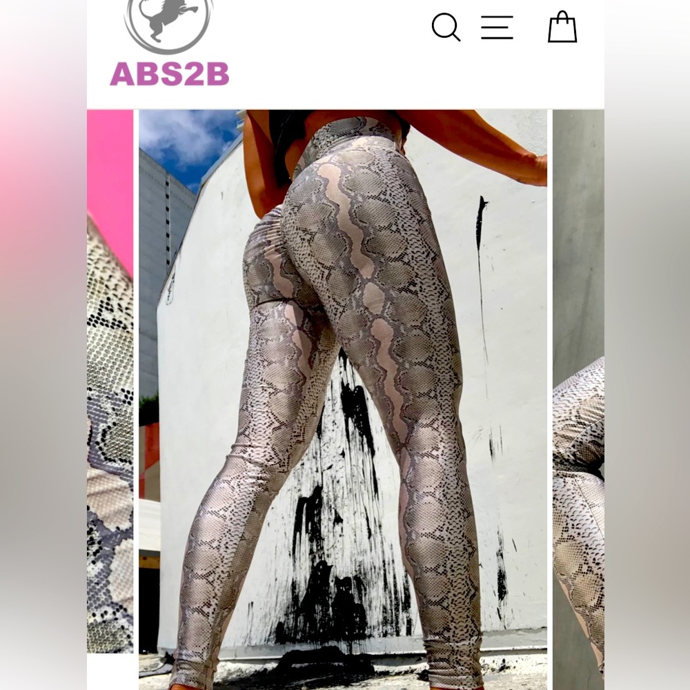 Abs2b High Waisted Compression Python Leggings An… - image 1